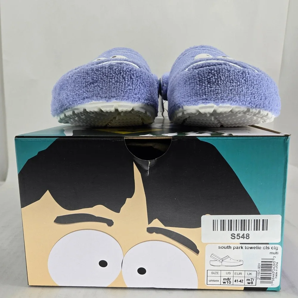 Crocs South Park Towelie Classic Clog Purple Terry M8 W10 211501-90H